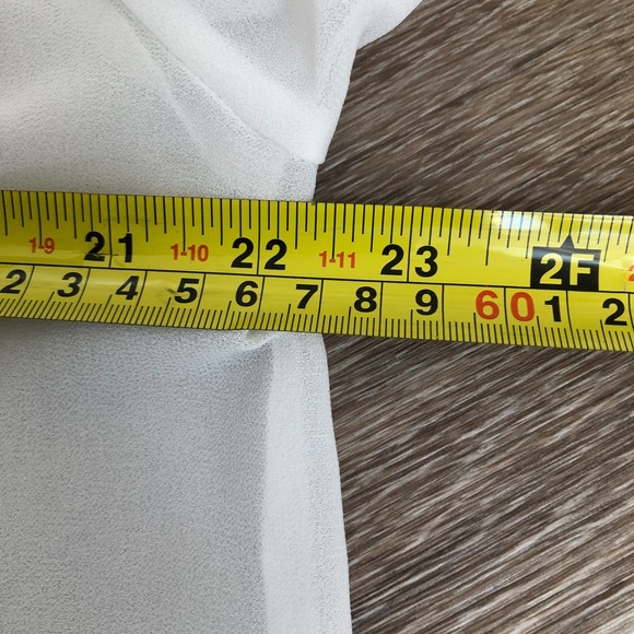 Commense Feminine Romantic Sheer Ruffled Detail Blouse With Tie Sz XS‎ - Picture 14 of 16